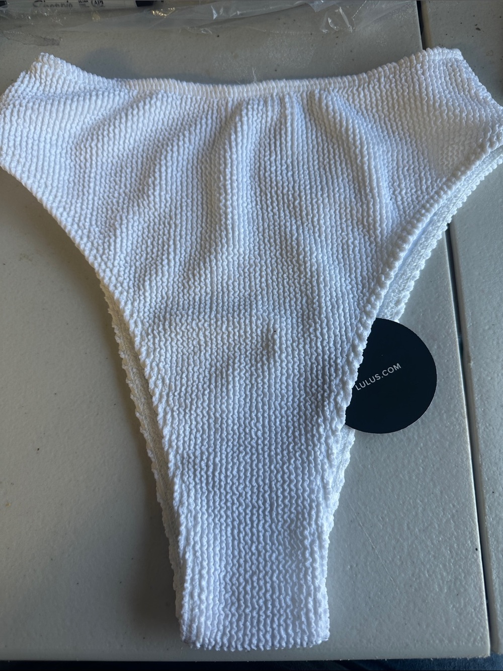 Lulu's White Textured ladies Bikini Brief 203